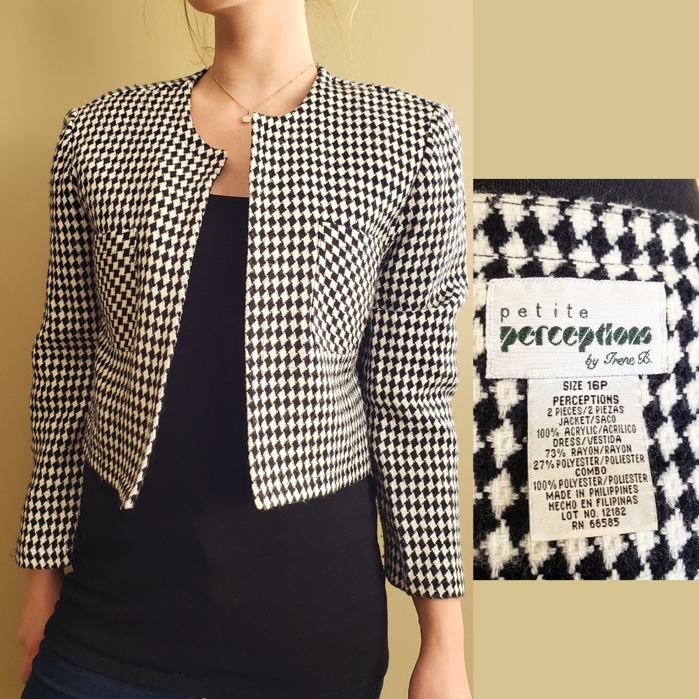 Funky 80s Checkerboard Blazer, Perceptions by Iren